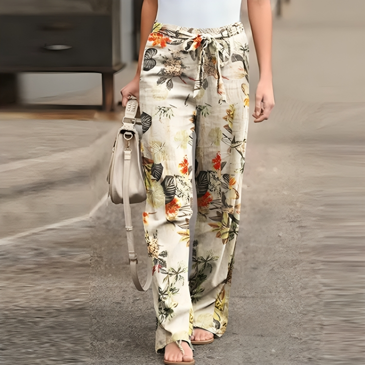 Floriane - Floral linen pants