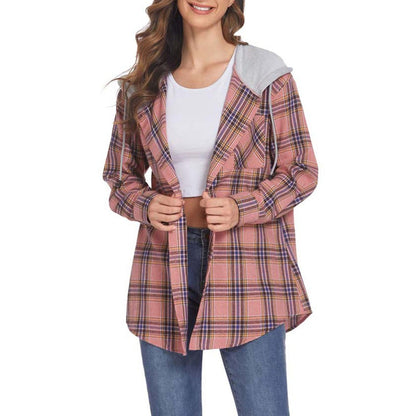 Jess | Hooded jacket with check design