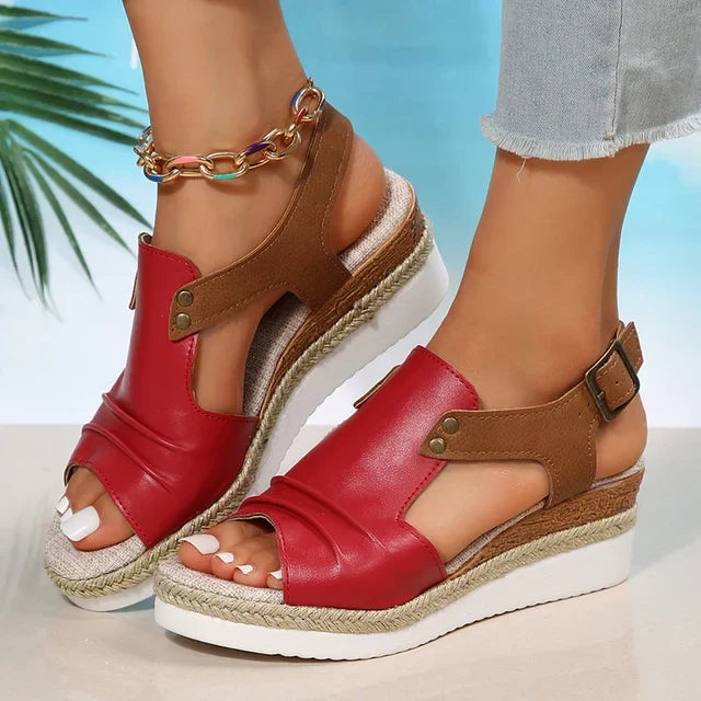 Summer sandals with non-slip retro orthopedic heels - Miella