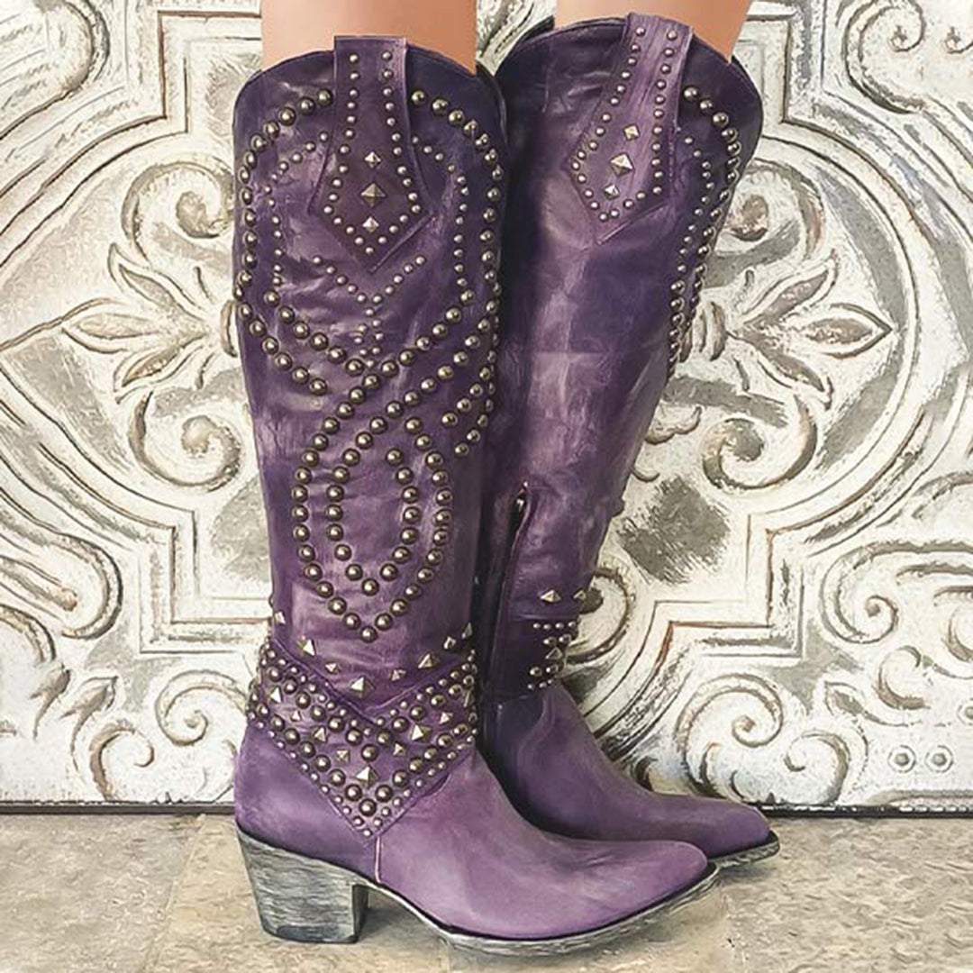 Lifaa - Cozy Cowboy Boots for Women