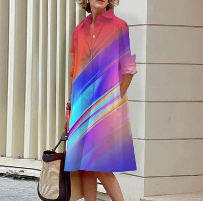 Lillian - Gradient shirt dress for women