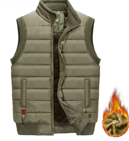 Warm outdoor vest with lining for men