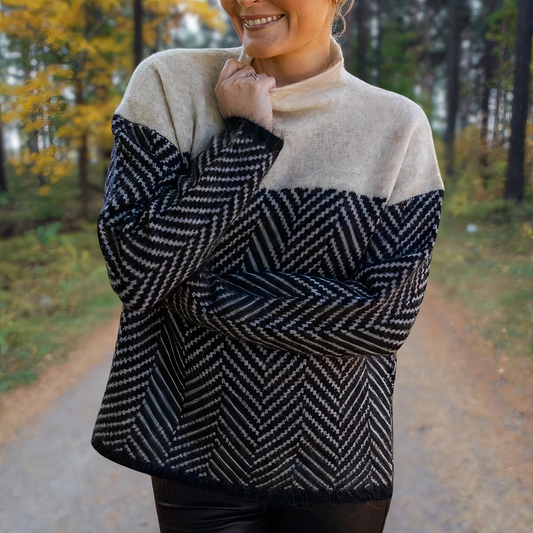 Turtleneck sweater in contrasting color - Reese