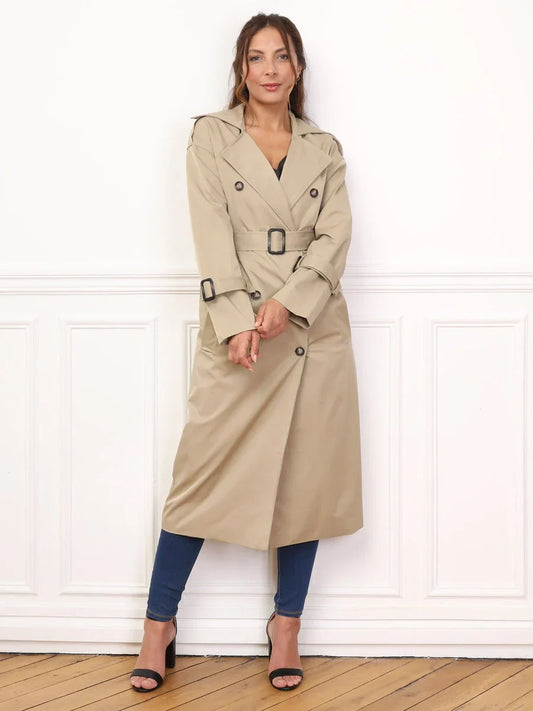 Stylish mid-length trench coat for women - Robina