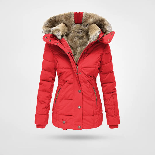 Women's winter coat with faux fur lining