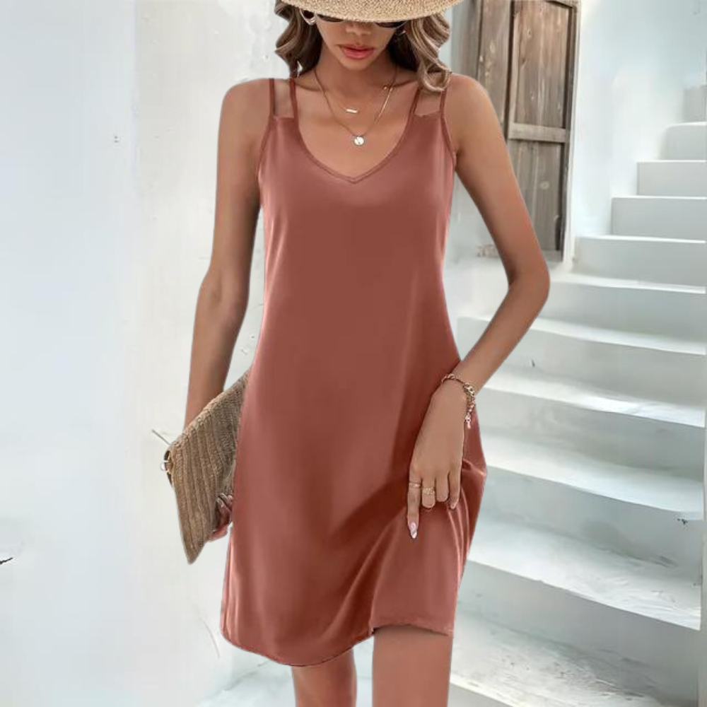 Rose - Elegant beach dress with double straps