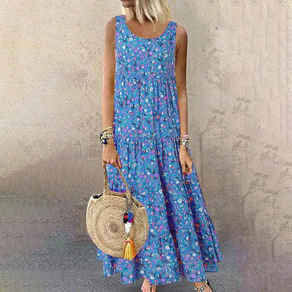 Rosanne - Sleeveless Floral Print Dress