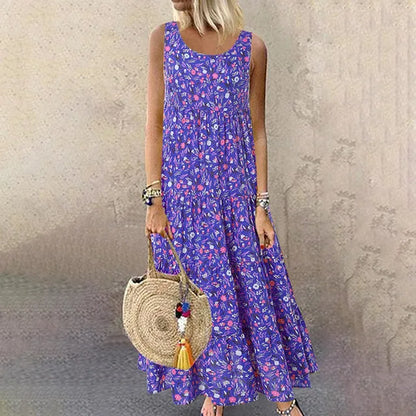 Rosanne - Sleeveless Floral Print Dress