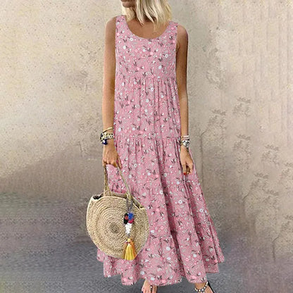 Rosanne - Sleeveless Floral Print Dress