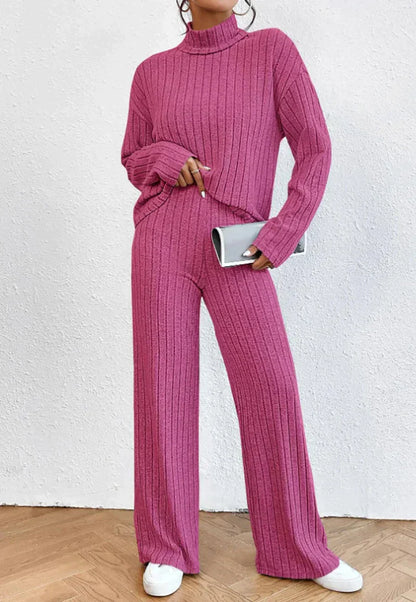 Klaske - Knitted pants and turtleneck for Women