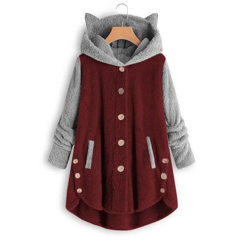 Jess | Sweatshirt With Hood For Women With Cat Pattern