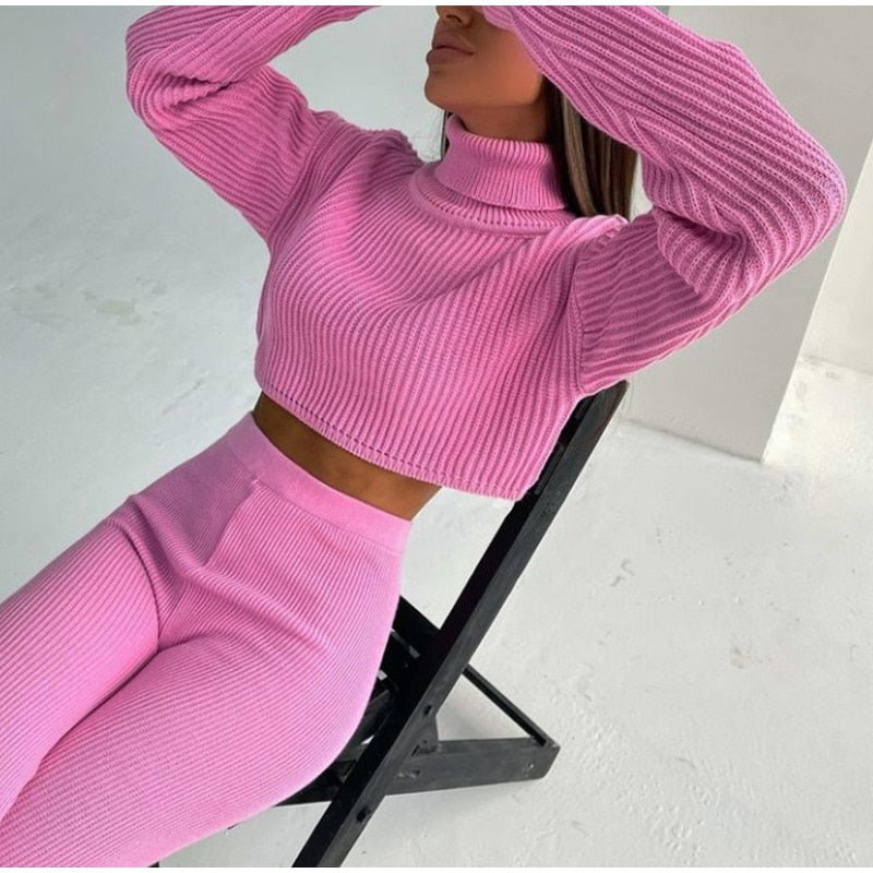 StacySet I Cropped Turtleneck And Leggings For Women