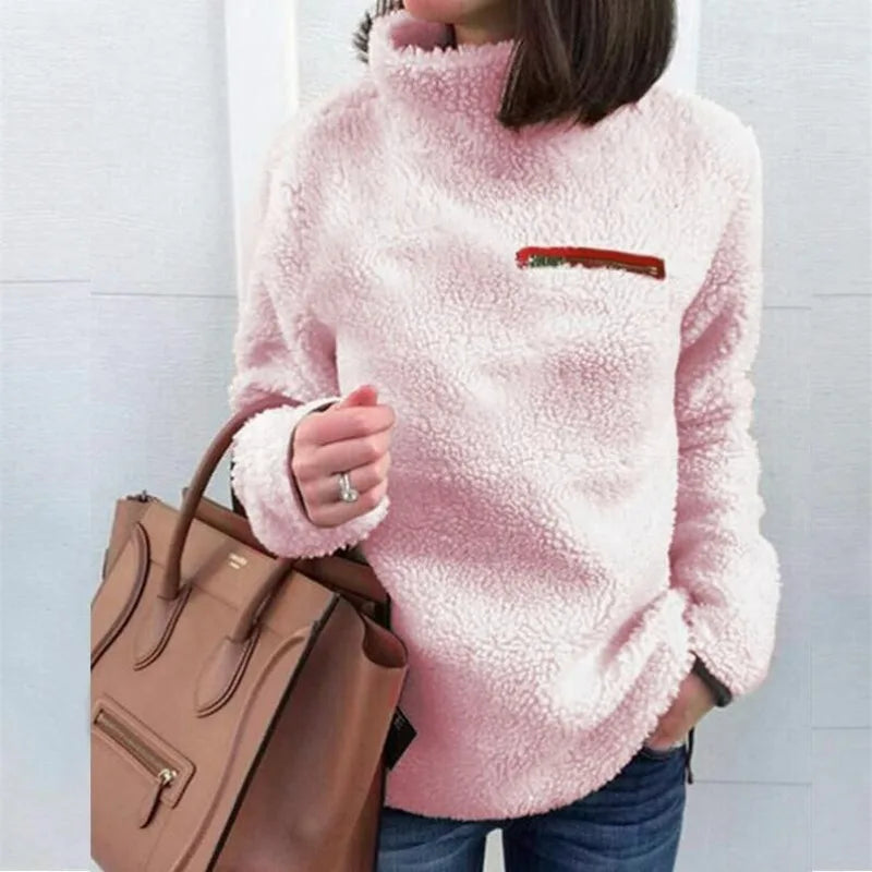 Long-sleeved turtleneck sweater for women