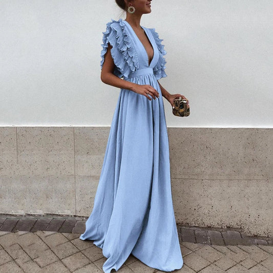 Eva | Elegant dress with ruffled sleeves