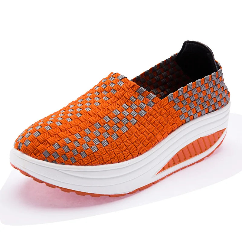 Woven Platform Sneakers