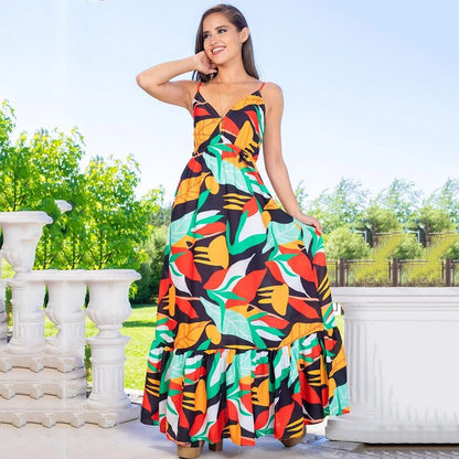 Georgia - Maxi dress with tropical pattern