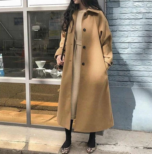 Single-breasted trench coat for women