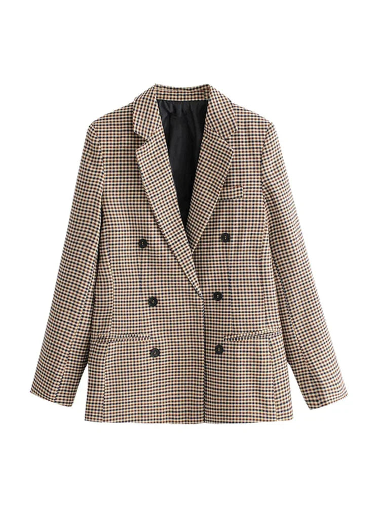 Women's checkered blazer in vintage style