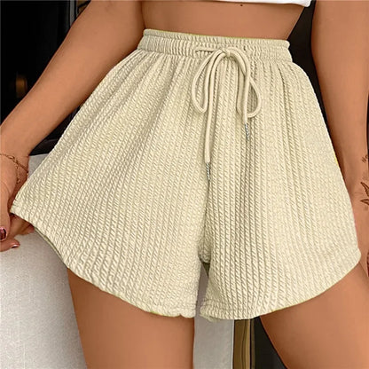 Elizabeth - Drawstring shorts with wide legs