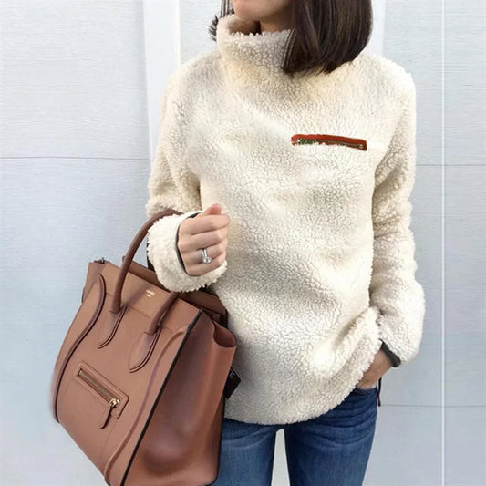 Long-sleeved turtleneck sweater for women