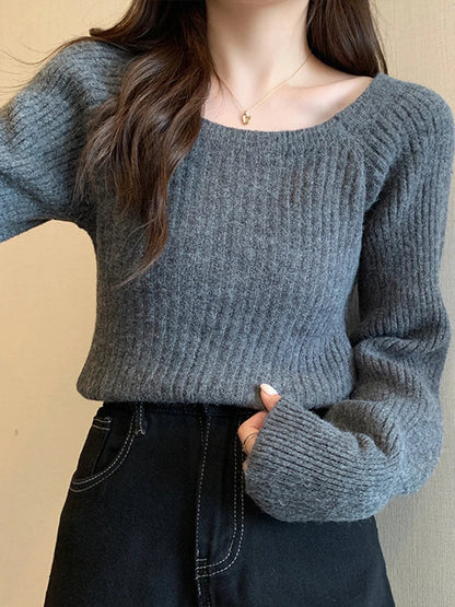 Elowen - Women's sweater fall winter with long puff sleeves