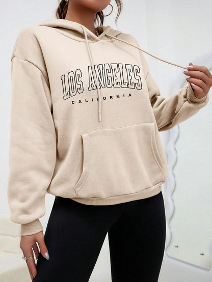 Jess | Sweatshirt With Hood Oversize Printed Los Angeles For Women