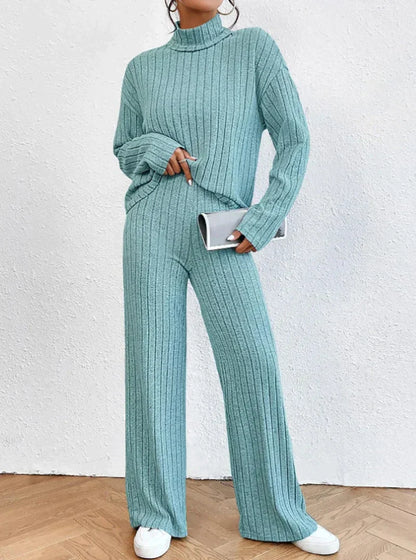 Klaske - Knitted pants and turtleneck for Women