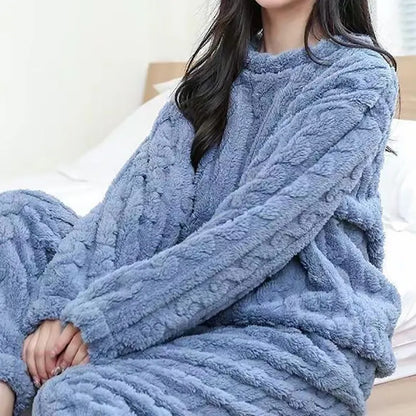 Jess-Mode | Warm Teddy Fleece Pajama Set For Women