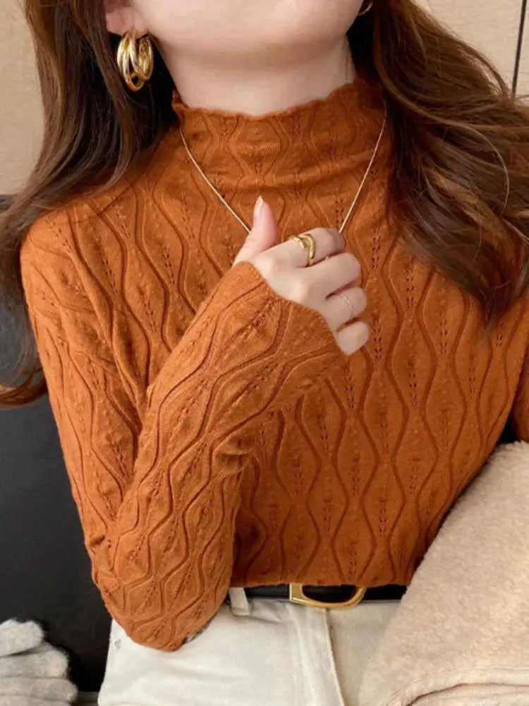 Half turtleneck sweater for women