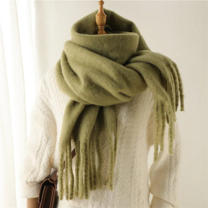 Velucci | Cashmere Warmth Winter Scarf With Large Tassels