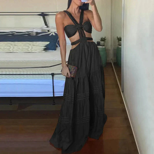 Lizie - Sleeveless long dresses with open back summer fashion