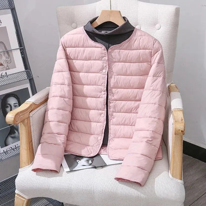 Warm short winter jacket for women