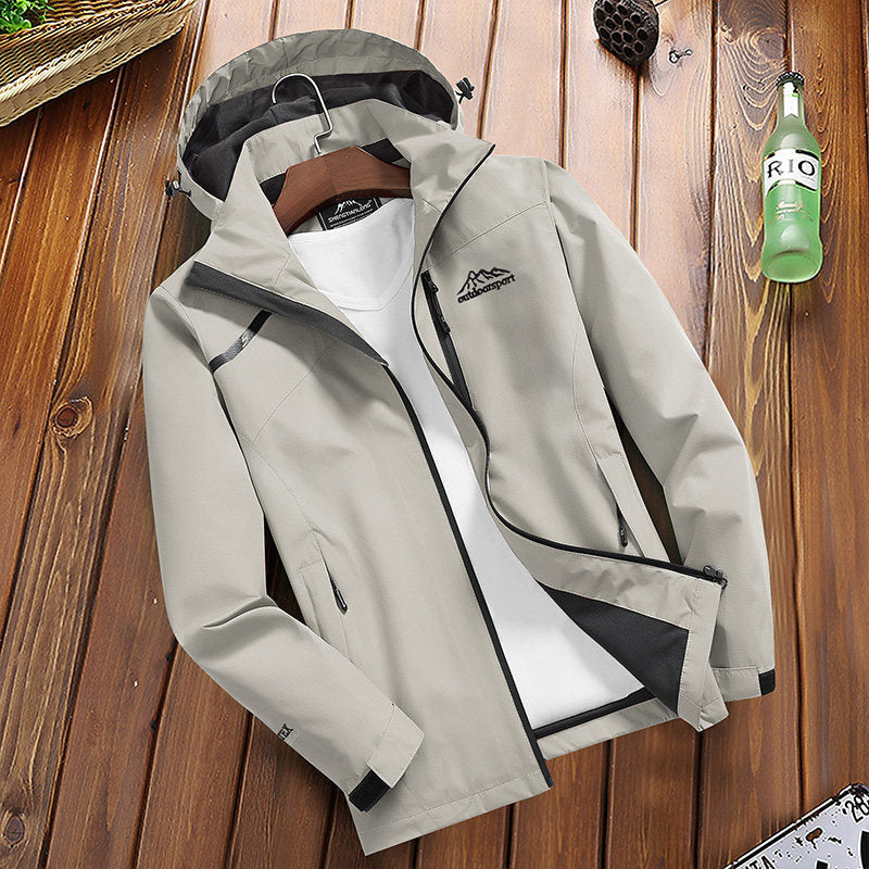 Casual lightweight waterproof rain jacket for men | Ideal for fall/winter