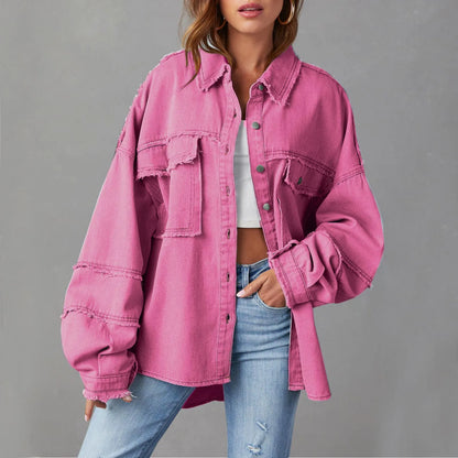 Wide cotton denim jacket