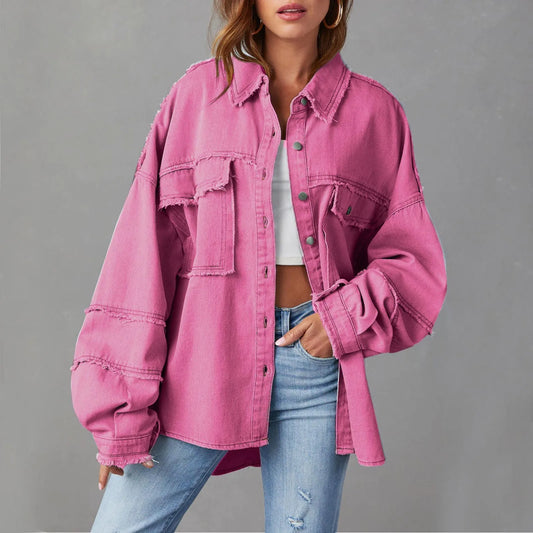 Wide cotton denim jacket