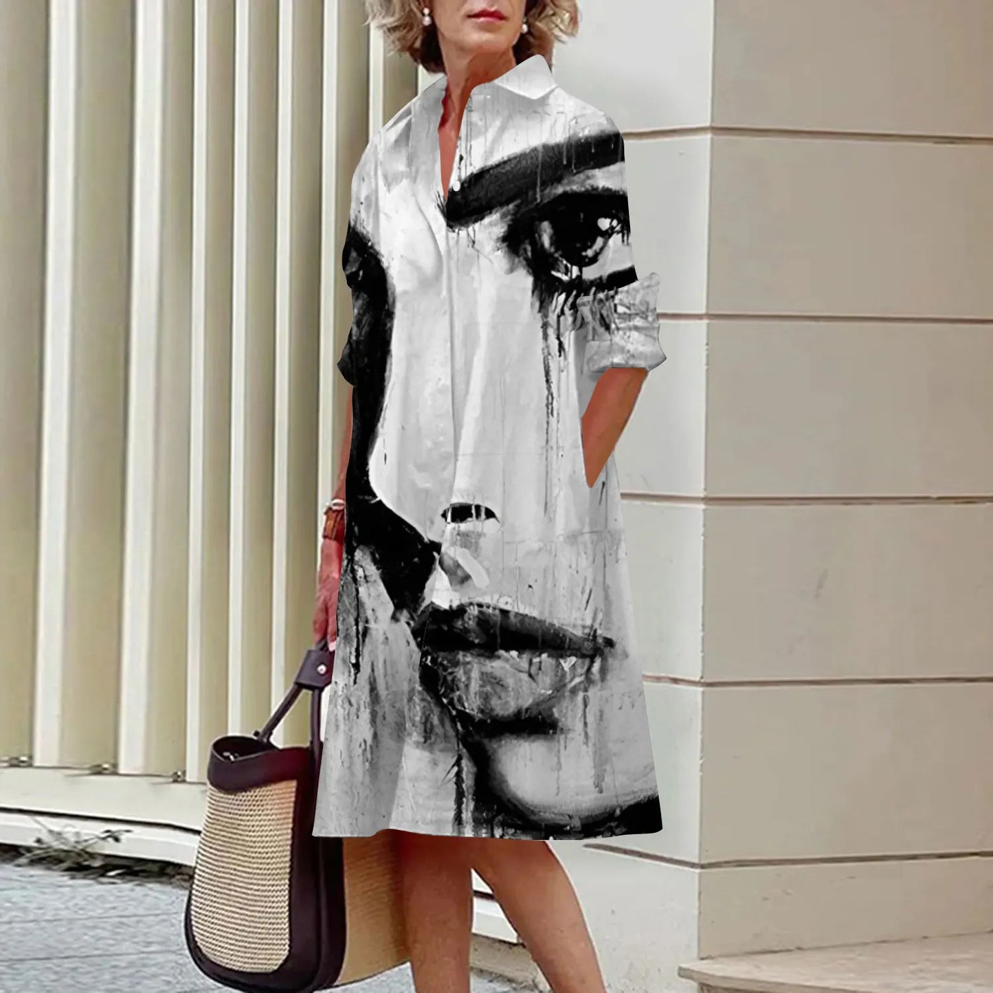 Deline -Printed shirt dresses