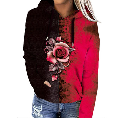 Jess | Oversized hoodie with floral print design - ideal for fall/winter