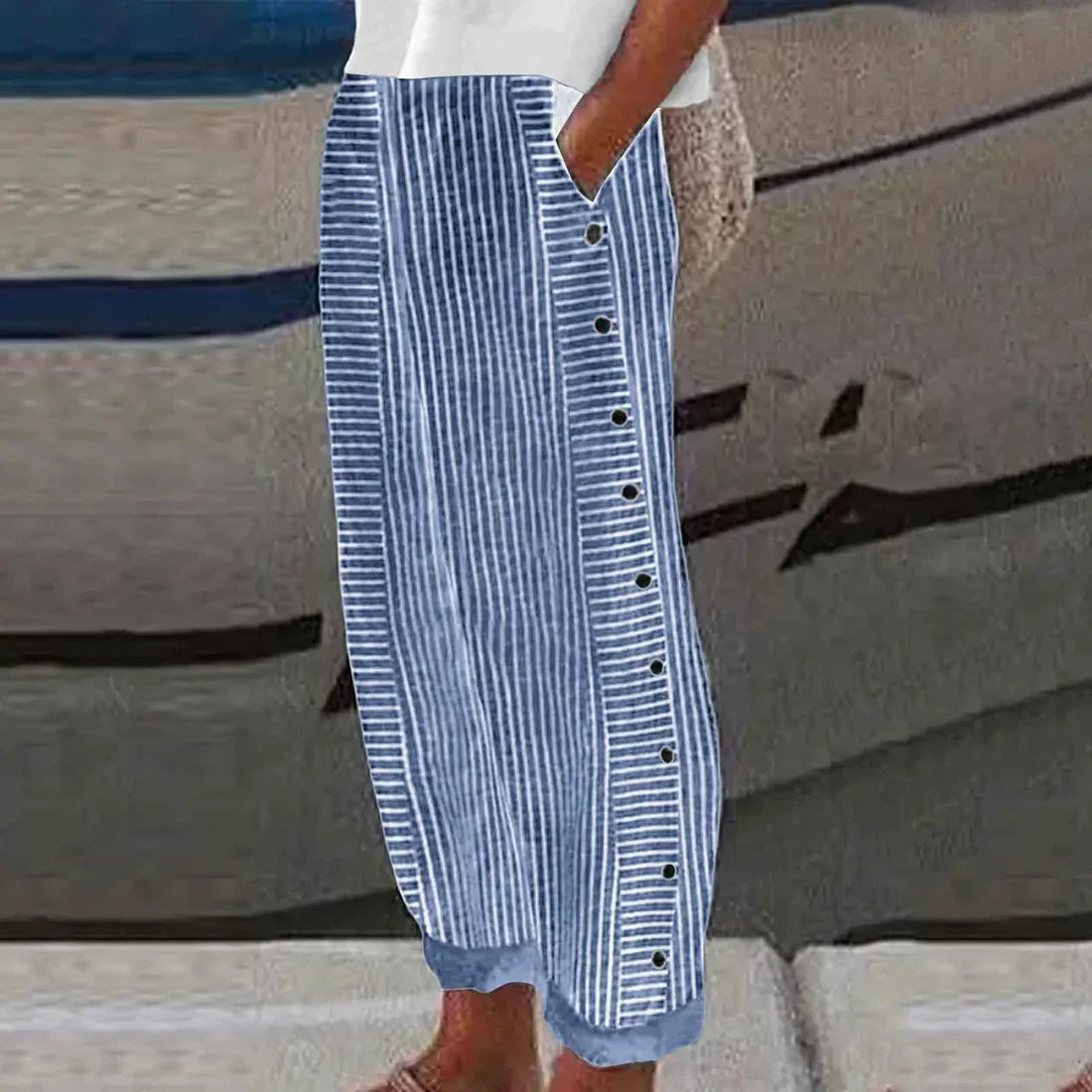 Georgia - Comfortable striped summer pants