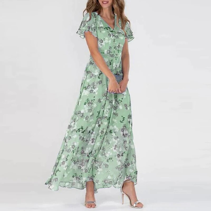 Yara | Long summer dress with floral print