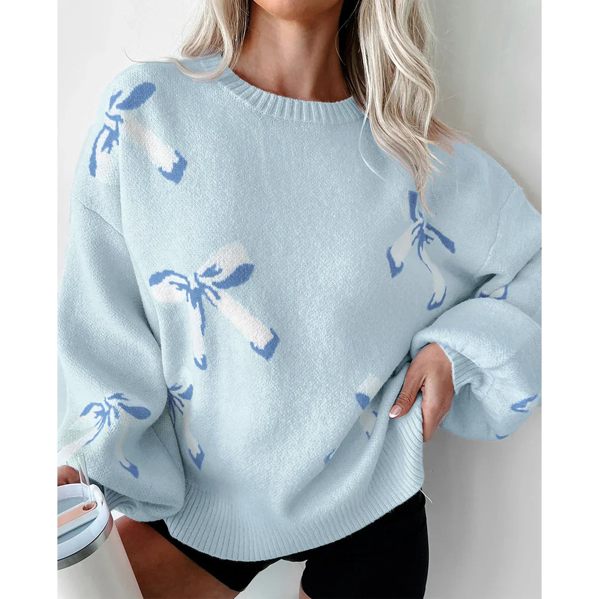 Yuliana Sweater | Women's ribbon pattern sweater