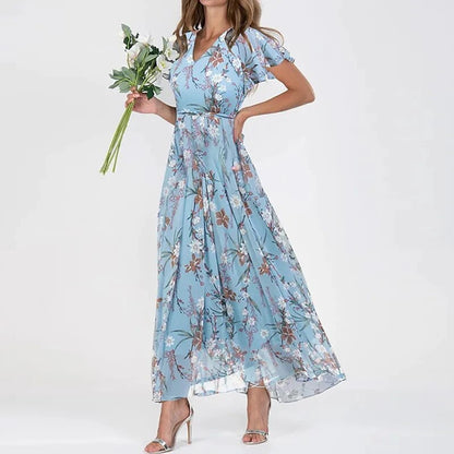 Yara | Long summer dress with floral print