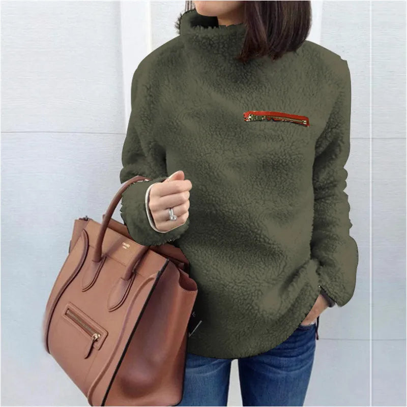 Long-sleeved turtleneck sweater for women