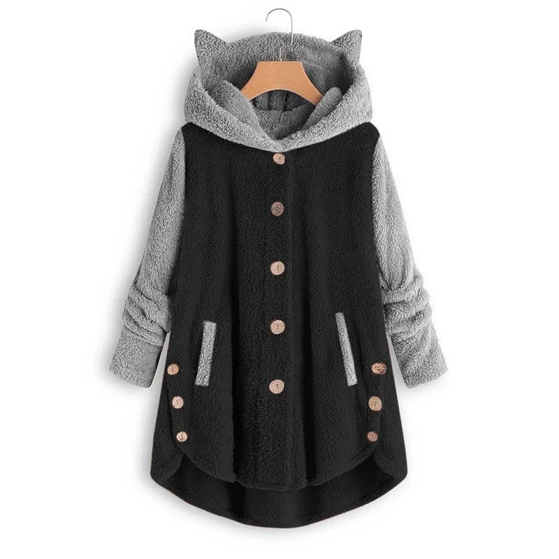 Jess | Sweatshirt With Hood For Women With Cat Pattern