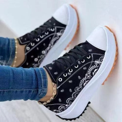 Slip Sneakers Lace-ups Platform Shoes