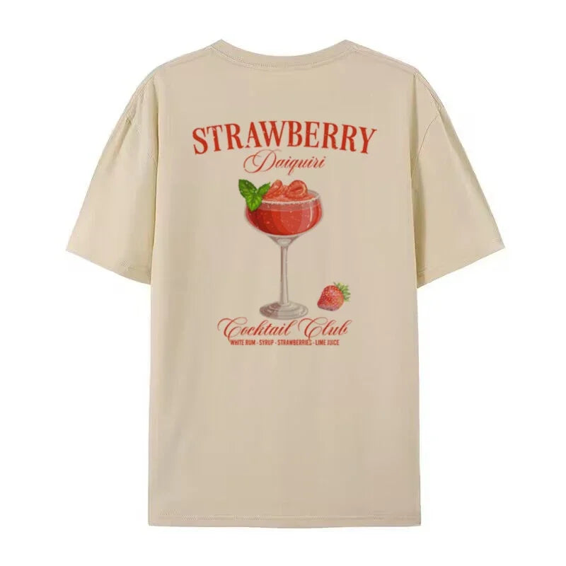 T-shirt - Oversized Daquiri - Cotton, Unique Back Print - Perfect for Casual Days