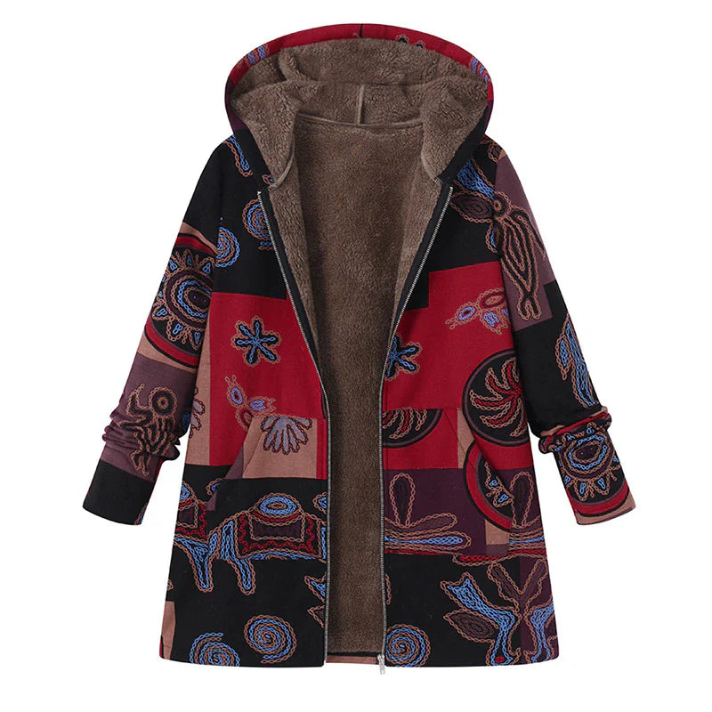 Patterned coat in retro style - Julia