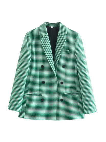 Women's checkered blazer in vintage style