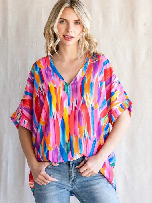 Jalys - Colorful feather blouse