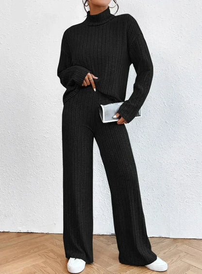 Klaske - Knitted pants and turtleneck for Women