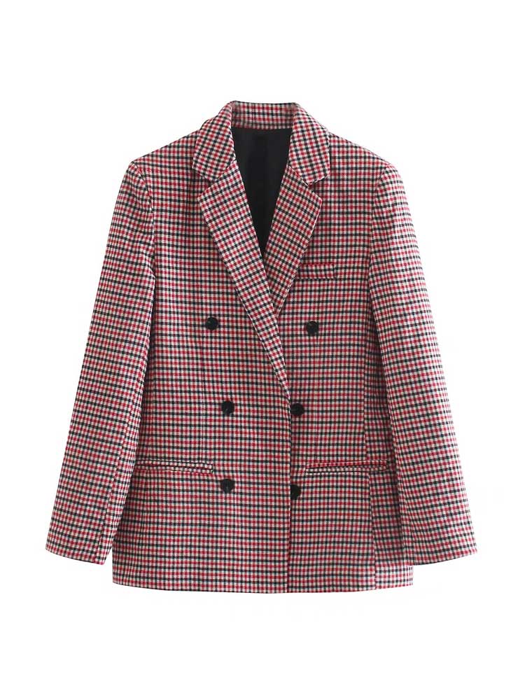 Women's checkered blazer in vintage style